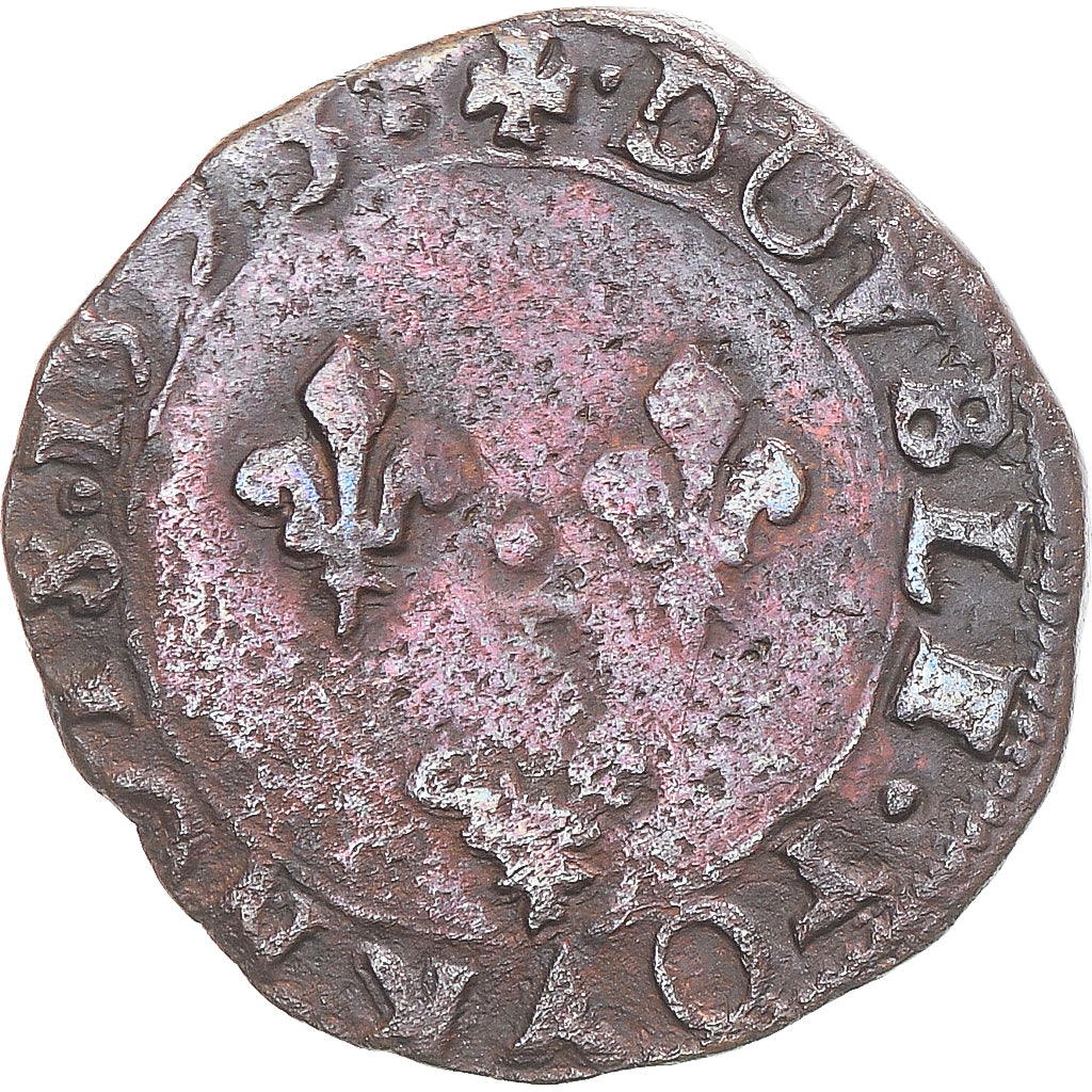 Moneta, Francia, Double Tournois, 1595, Dijon, la Ligue au nom de Charles X, MB