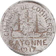 Coin, France, 5 Centimes, 1917, Bayonne, Chambre de Commerce, VF(20-25), Steel