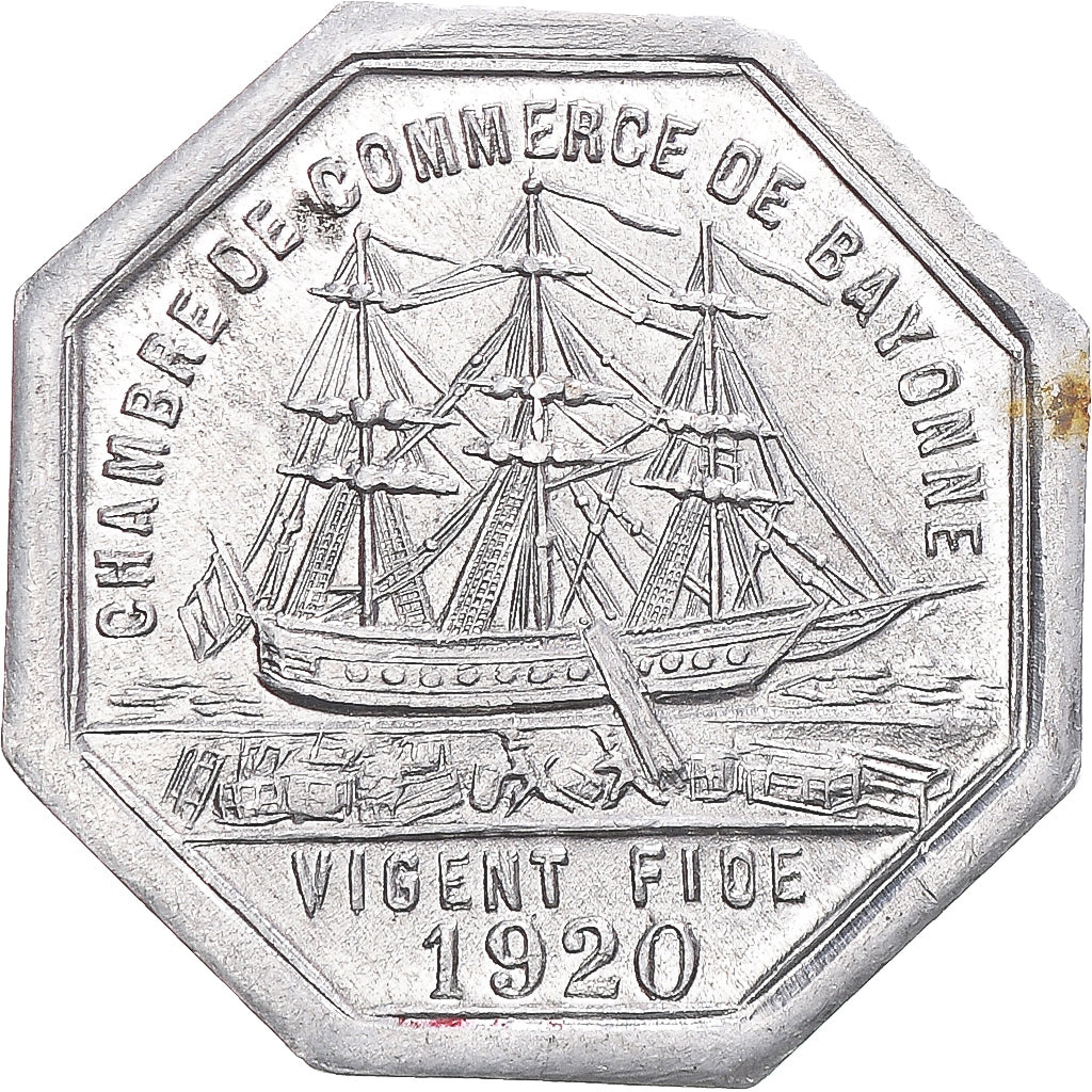 Coin, France, 25 Centimes, 1920, Bayonne, Chambre de Commerce, AU(55-58)