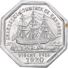 Coin, France, 25 Centimes, 1920, Bayonne, Chambre de Commerce, AU(55-58)