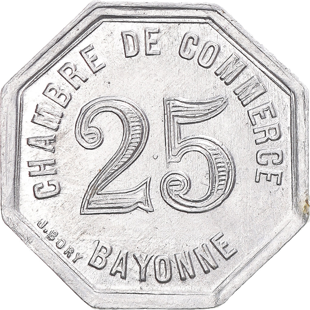 Coin, France, 25 Centimes, 1920, Bayonne, Chambre de Commerce, AU(55-58)