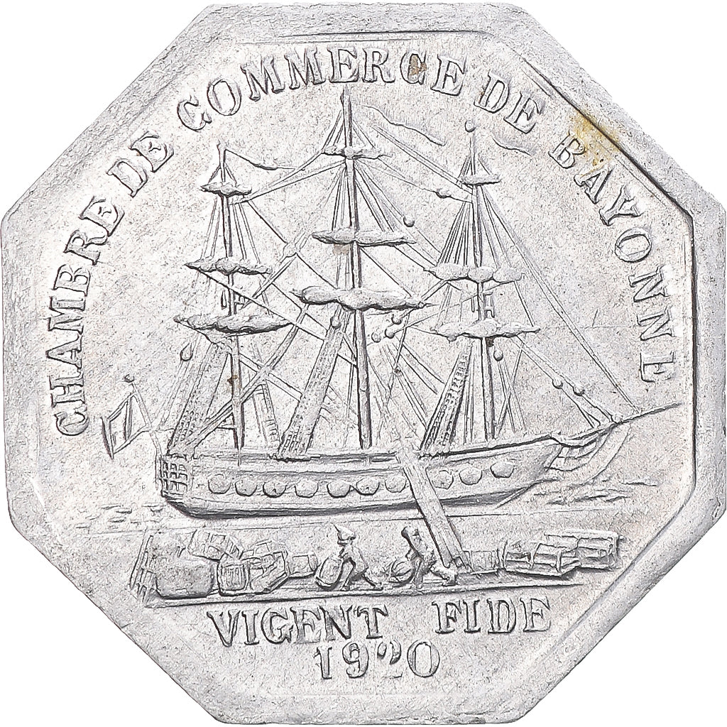Coin, France, 50 Centimes, 1920, Bayonne, Chambre de Commerce, AU(55-58)
