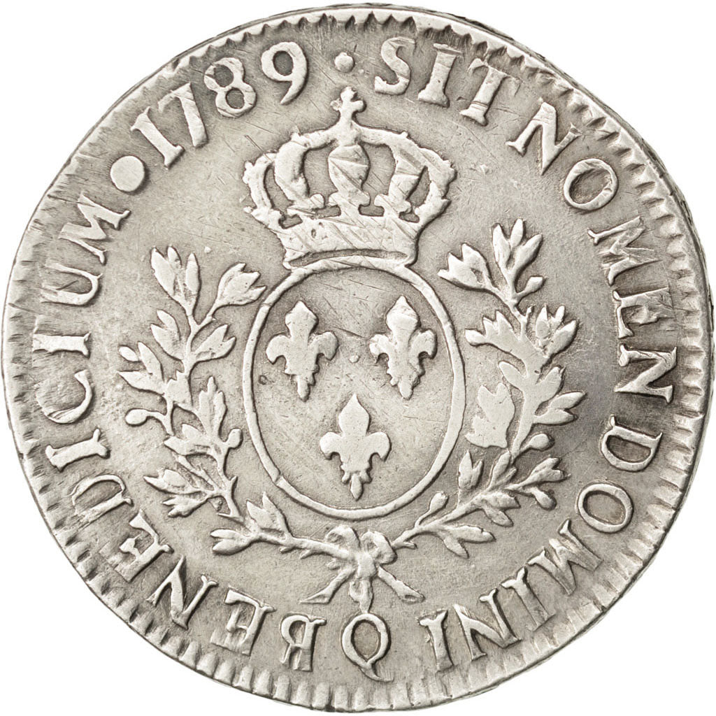 Francia, Louis XVI, Écu aux branches d'olivier, Ecu, 1789, Perpignan, BB, Ar...