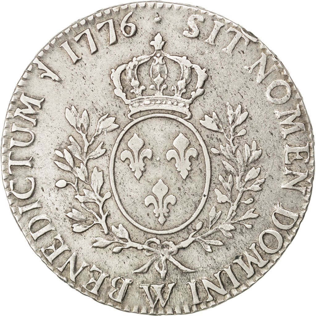 FRANCE, Écu aux branches d'olivier, ECU, 1776, Lille, KM #564.16, EF(40-45), ...