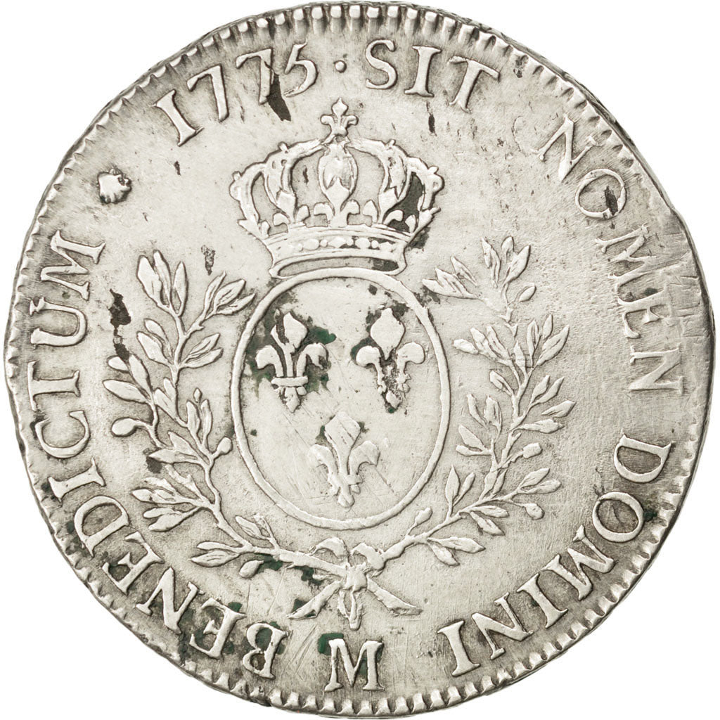 FRANCE, Écu aux branches d'olivier, ECU, 1775, Montpellier, KM #564.12, ...