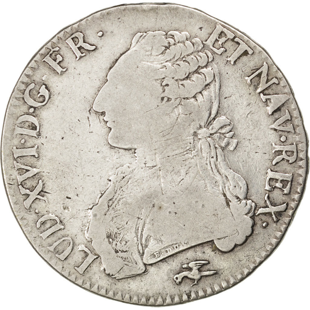 Louis XVI, Écu aux branches d'olivier, 1778 D, Lyon, Gadoury 356