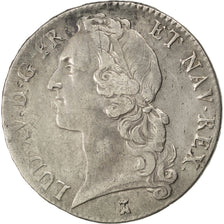 FRANCE, Écu au bandeau, ECU, 1743, Nantes, KM #512.20, EF(40-45), Silver, ...