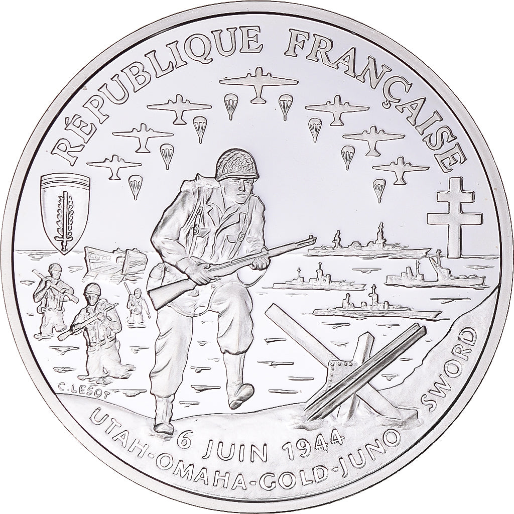 Coin, France, Débarquement, 1 Franc, 1993, Monnaie de Paris, ESSAI, MS(65-70)