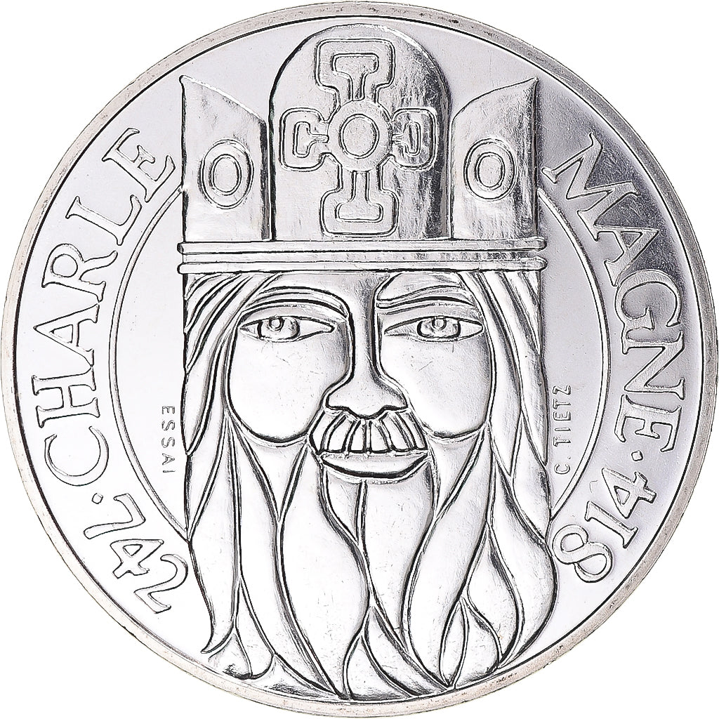 Coin, France, Charlemagne, 100 Francs, 1990, Monnaie de Paris, ESSAI, MS(65-70)