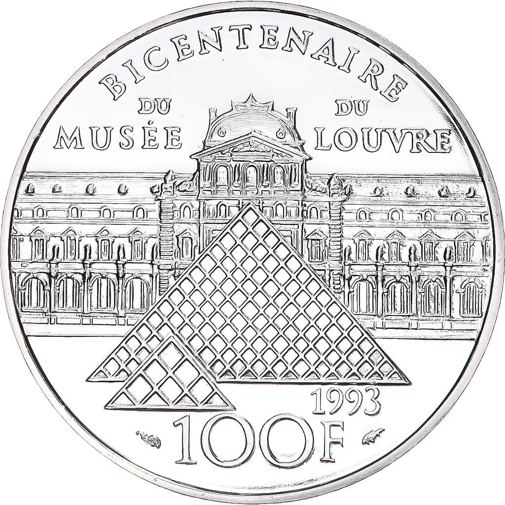 Monnaie, France, Bicentenaire du Musée du Louvre, 100 Francs, 1993, MDC, ESSAI