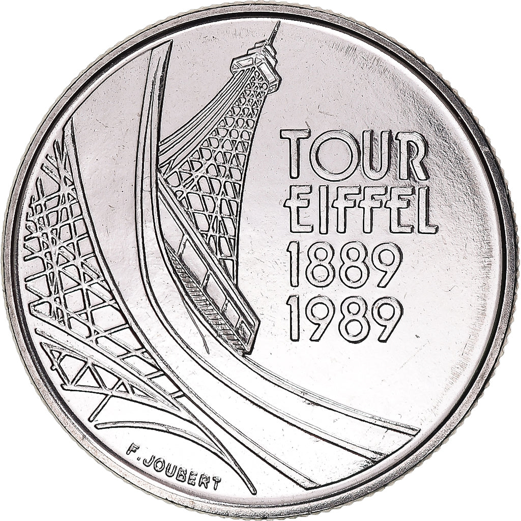 Coin, France, Tour Eiffel, 5 Francs, 1989, Monnaie de Paris, ESSAI, MS(65-70)