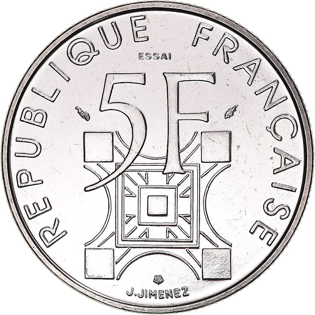 Coin, France, Tour Eiffel, 5 Francs, 1989, Monnaie de Paris, ESSAI, MS(65-70)