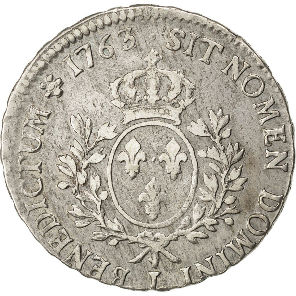 Monnaie, France, Louis XV, Écu au bandeau, Ecu, 1763, Bayonne, TB+, Argent