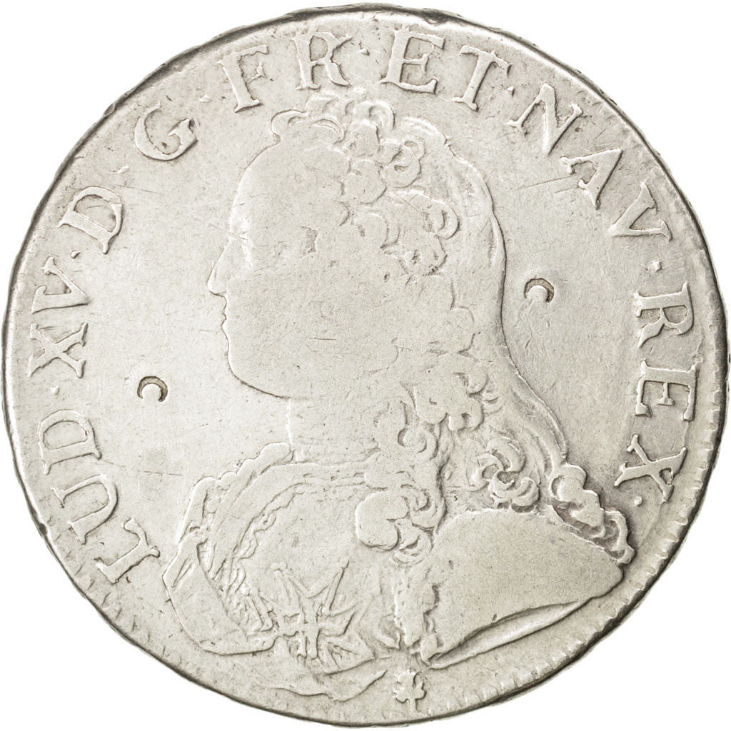 Louis XV, Écu aux branches d'olivier, 1727 O, Riom, Gadoury 321