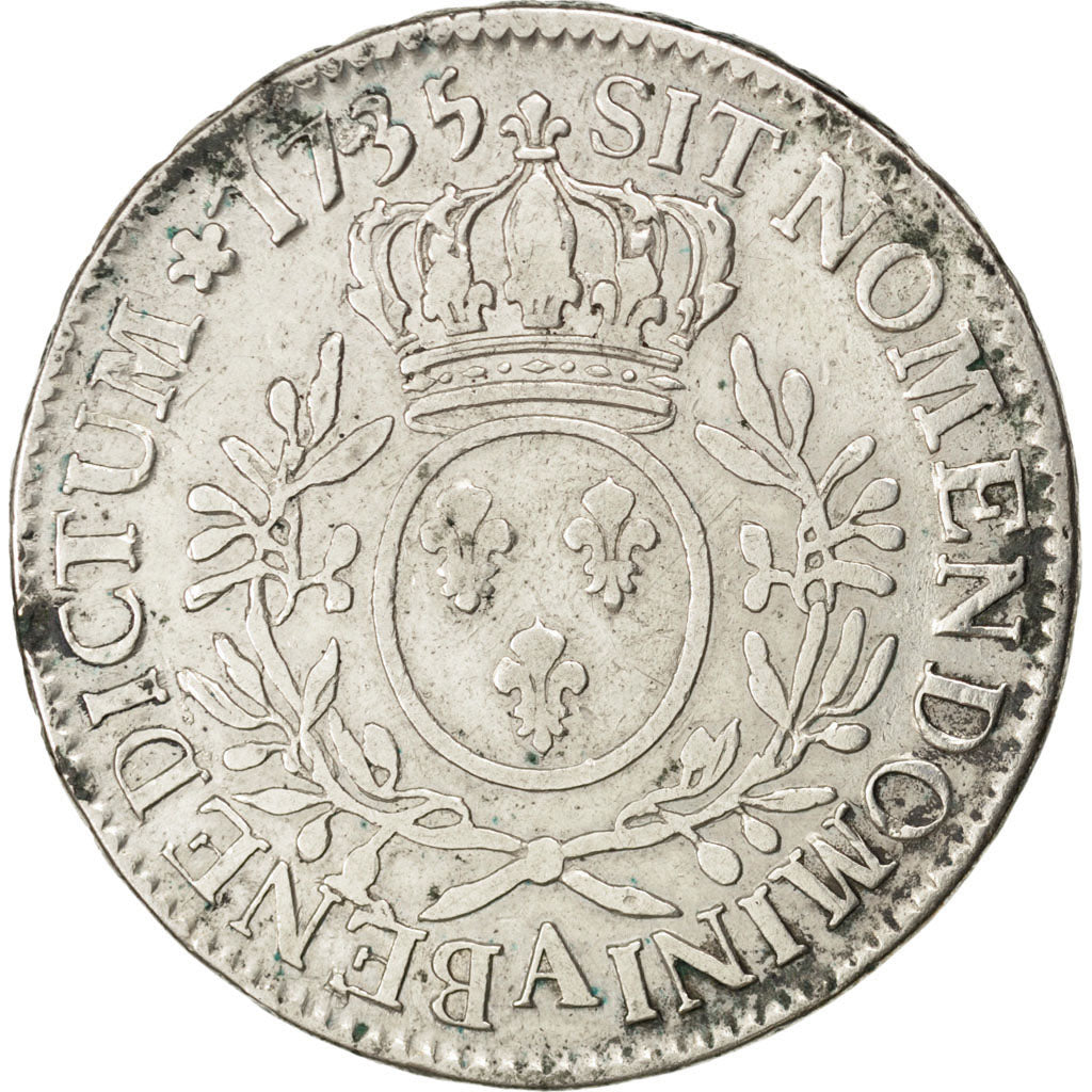 Louis XV, Écu aux branches d'olivier, 1735 A, Paris, Gadoury 321