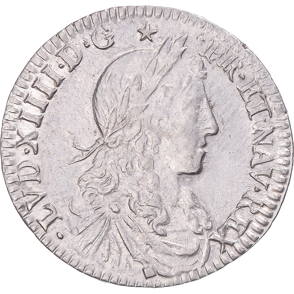 Coin, France, Louis XIV, 1/12 Écu au buste juvénile, 1661/0, Lyon, AU(50-53)