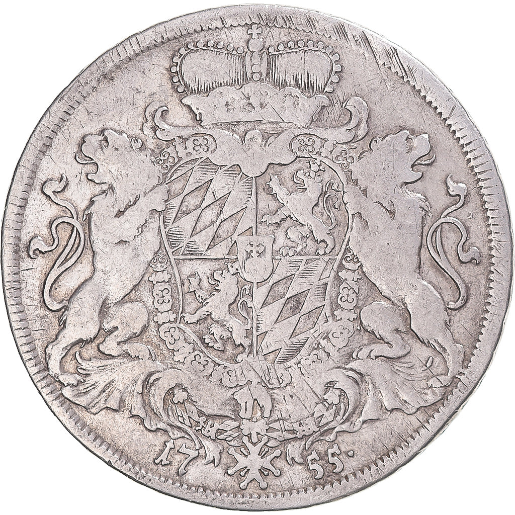 Münze, Deutsch Staaten, BAVARIA, Maximilian III Joseph, Thaler, 1755, S, Silber
