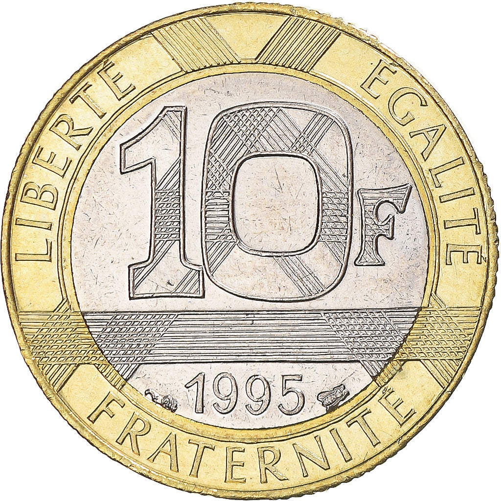 Coin, France, 10 Francs, 1995, MS(60-62), Bi-Metallic, Gadoury:827