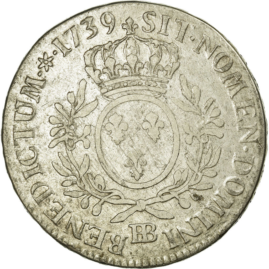 Coin, France, Louis XV, Écu aux branches d'olivier, Ecu, 1739, Strasbourg
