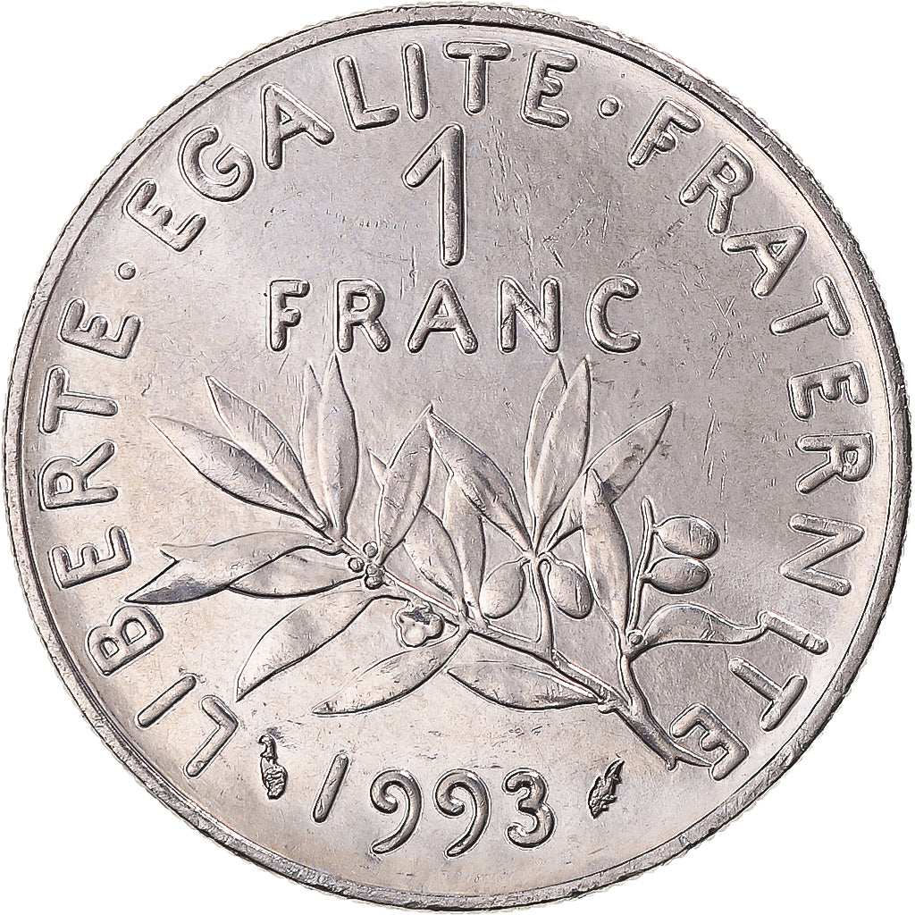 Moneta, Francia, Semeuse, Franc, 1993, SPL+, Nichel, Gadoury:474