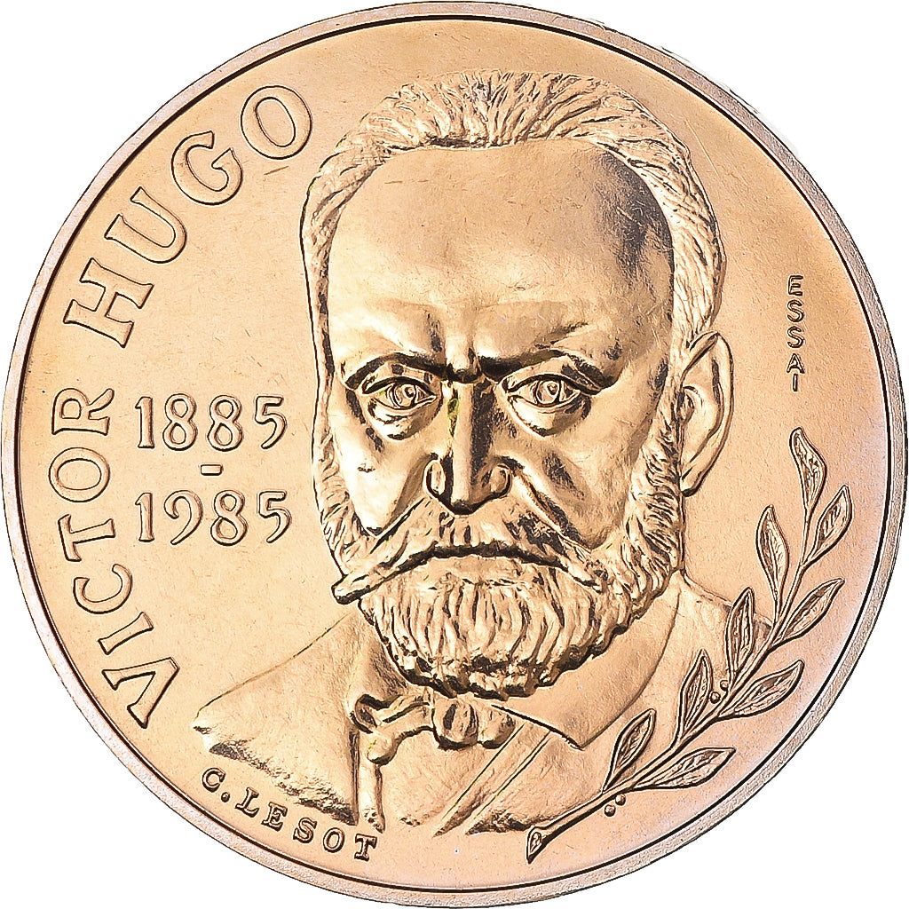 Coin, France, Victor Hugo, 10 Francs, 1985, Monnaie de Paris, ESSAI, MS(65-70)