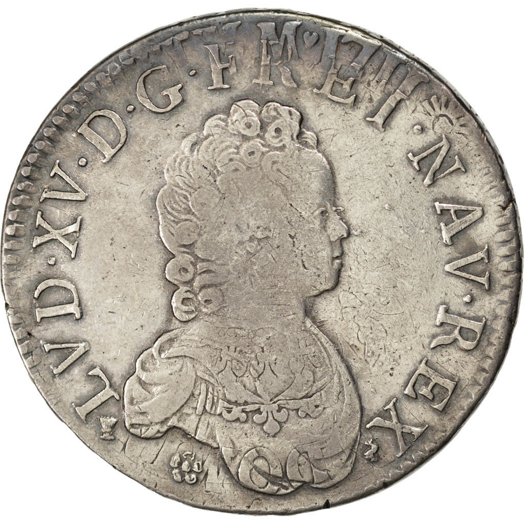FRANCE, Écu Vertugadin, ECU, 1716, Rennes, KM #414.25, VF(30-35), Silver, ...