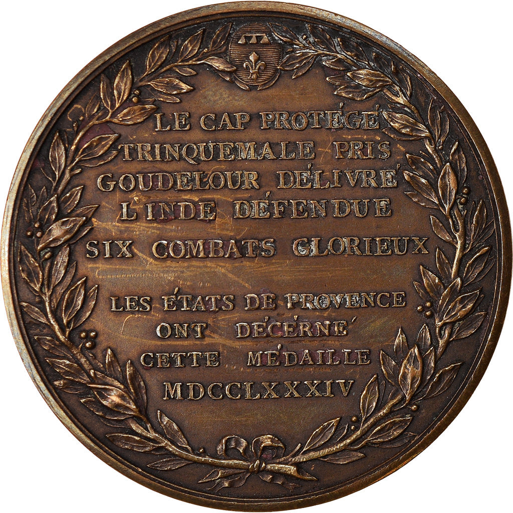 Francia, medaglia, Louis XVI, Victoires du Bailly de Suffren dans l'Océan