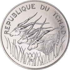 Moneta, Czad, 100 Francs, 1975, Monnaie de Paris, PRÓBA, MS(65-70), Nikiel