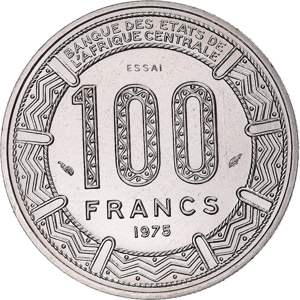 Coin, Chad, 100 Francs, 1975, Monnaie de Paris, ESSAI, MS(65-70), Nickel, KM:E5