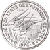 Moeda, Camarões, 50 Francs, 1976, Monnaie de Paris, ENSAIO, MS(65-70), Níquel
