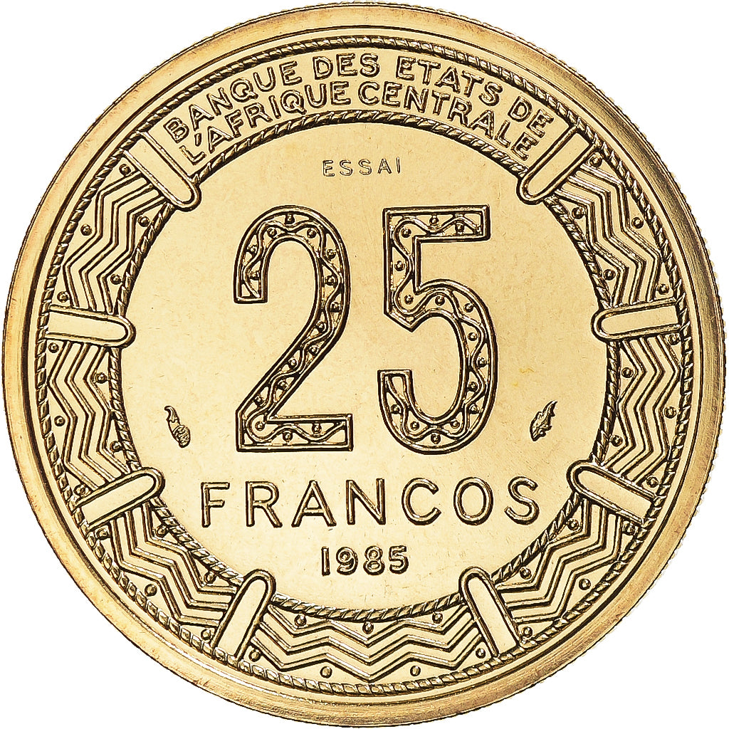Coin, Equatorial Guinea, 25 Francos, 1985, Monnaie de Paris, ESSAI, MS(65-70)