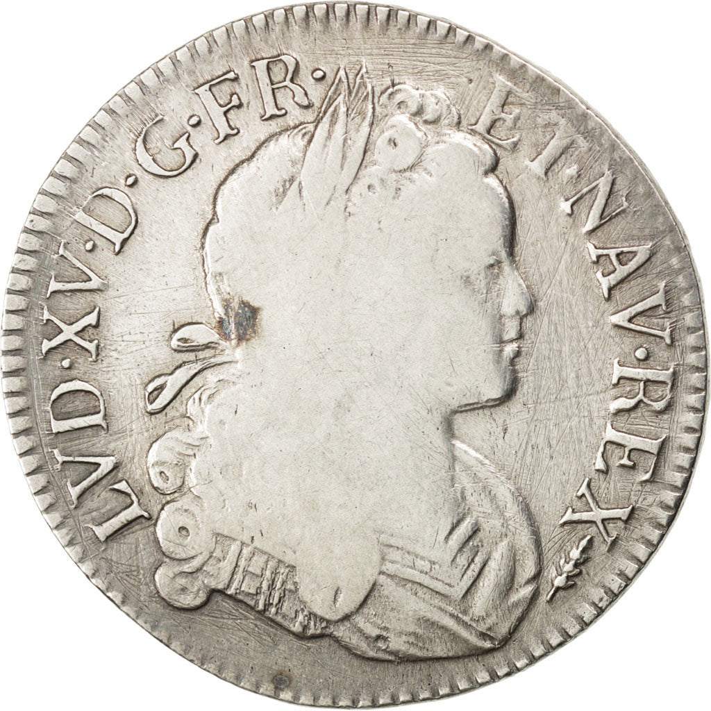 FRANCE, Écu de France-Navarre, ECU, 1718, Amiens, KM #435.23, VF(20-25), Silver,