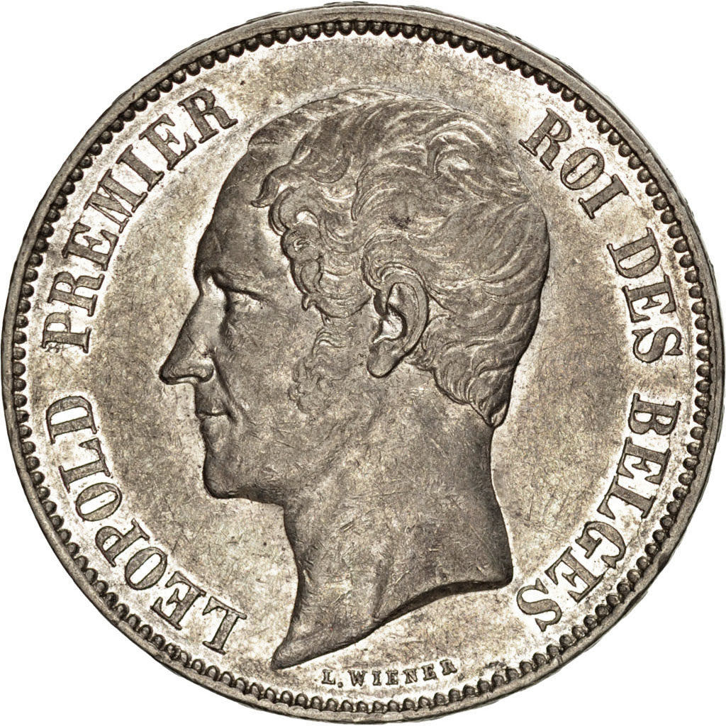 Belgio, Leopold I, 5 Francs, 5 Frank, 1850, SPL-, Argento, KM:17
