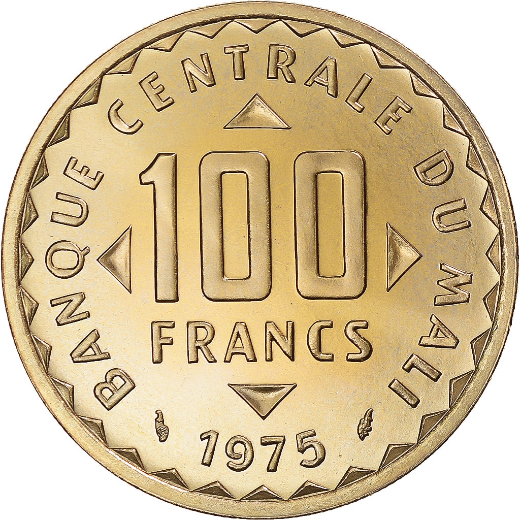 Coin, Mali, 100 Francs, 1975, Monnaie de Paris, ESSAI, MS(65-70), Nickel-brass