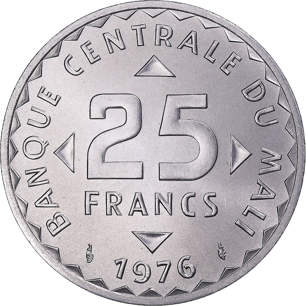 Coin, Mali, 25 Francs, 1976, Monnaie de Paris, ESSAI, MS(65-70), Aluminum, KM:E4