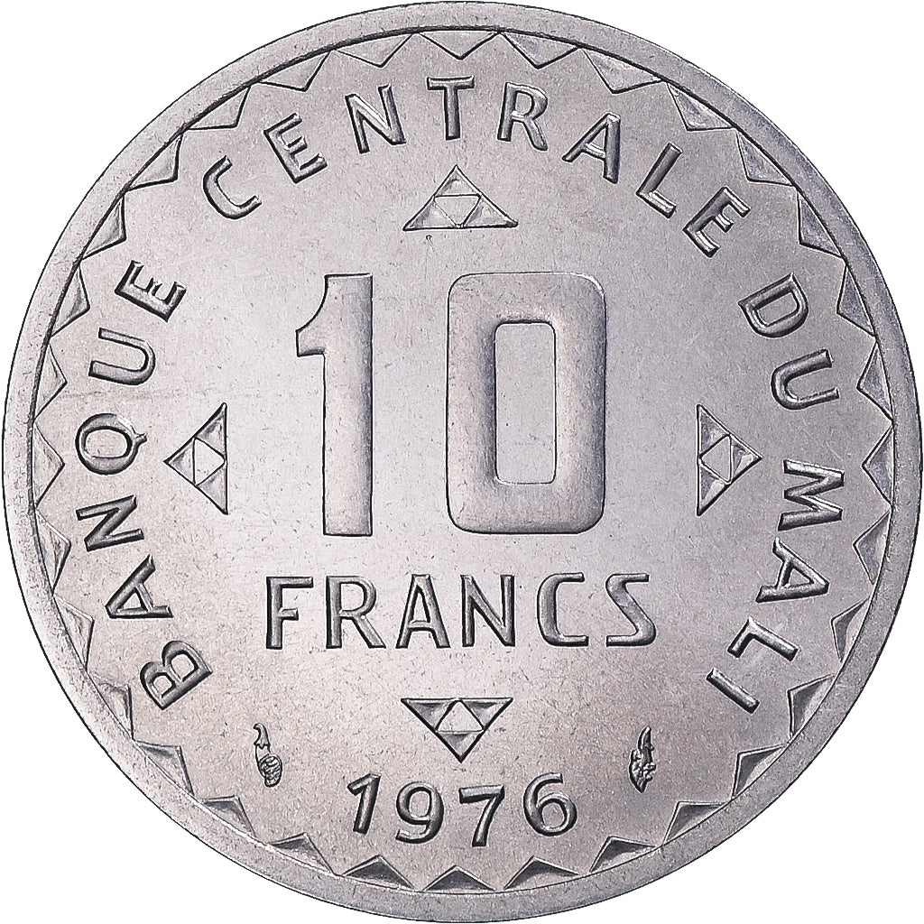 Coin, Mali, 10 Francs, 1976, Monnaie de Paris, ESSAI, MS(65-70), Aluminum, KM:E3