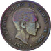 Moneta, Spagna, Alfonso XII, 10 Centimos, 1877, MB+, Bronzo, KM:675