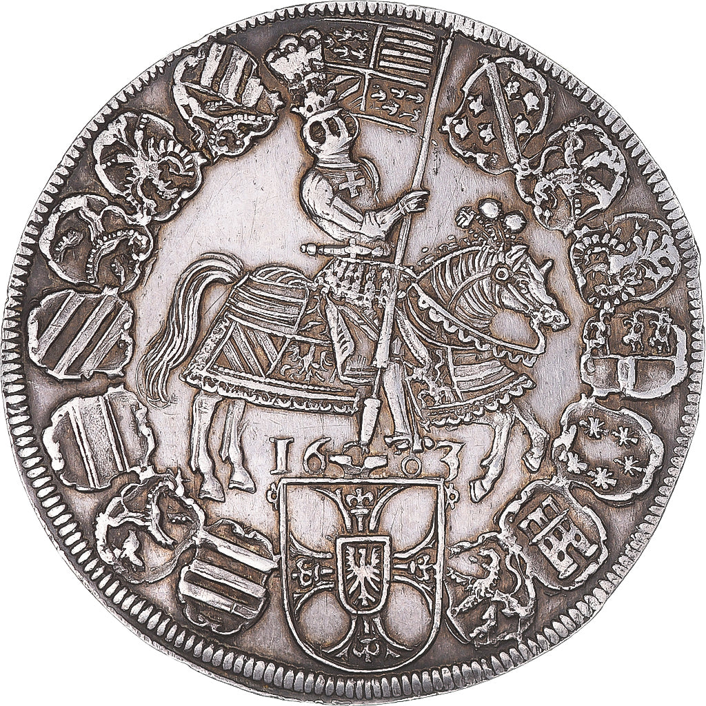 Coin, German States, TEUTONIC ORDER, Maximilian, Thaler, 1603, Hall, AU(50-53)