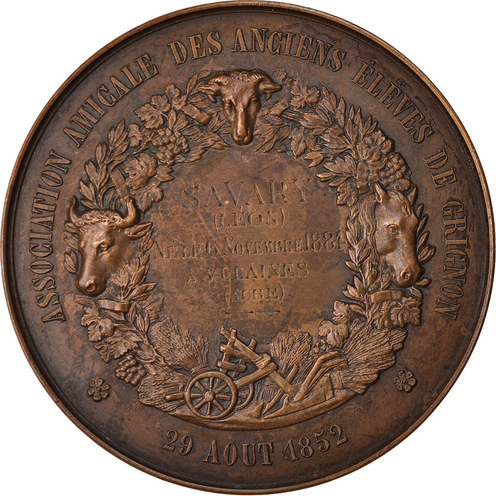 Francia, medalla, Olivier de Serres, Association des Anciens Elèves de Grignon