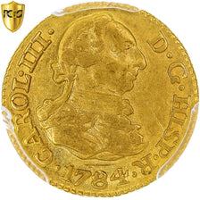 Monnaie, Espagne, Charles III, 1/2 Escudo, 1784, Madrid, PCGS, AU53, TTB+, Or