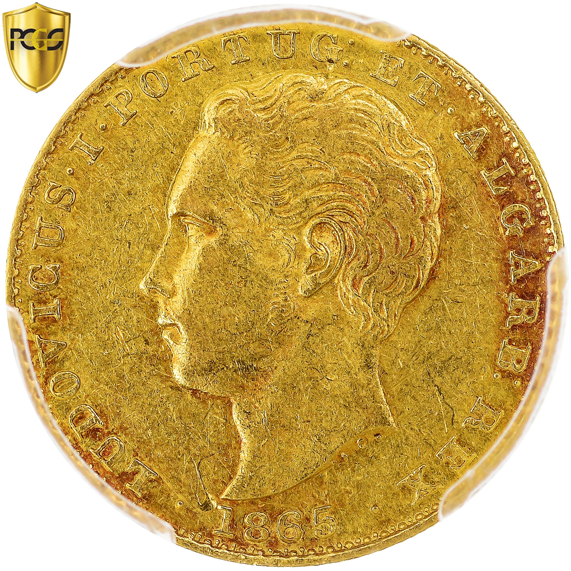 Moeda, Portugal, Luiz I, 2000 Reis, 1865, Lisbon, PCGS, AU53, AU(50-53)
