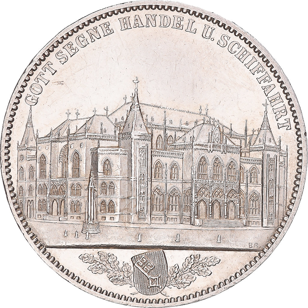 Coin, German States, BREMEN, Gedenkthaler, 1864, Hamburg, MS(63), Silver, KM:M1