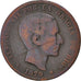 Monnaie, Espagne, Alfonso XII, 10 Centimos, 1879, B, Bronze, KM:675