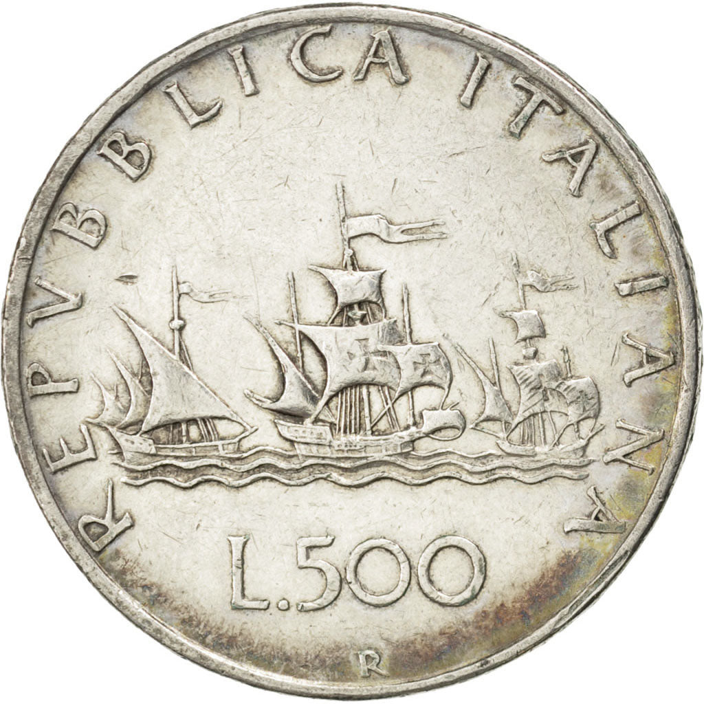 ITALY, 500 Lire, 1960, Rome, KM #98, EF(40-45), Silver, 29.3, 10.96