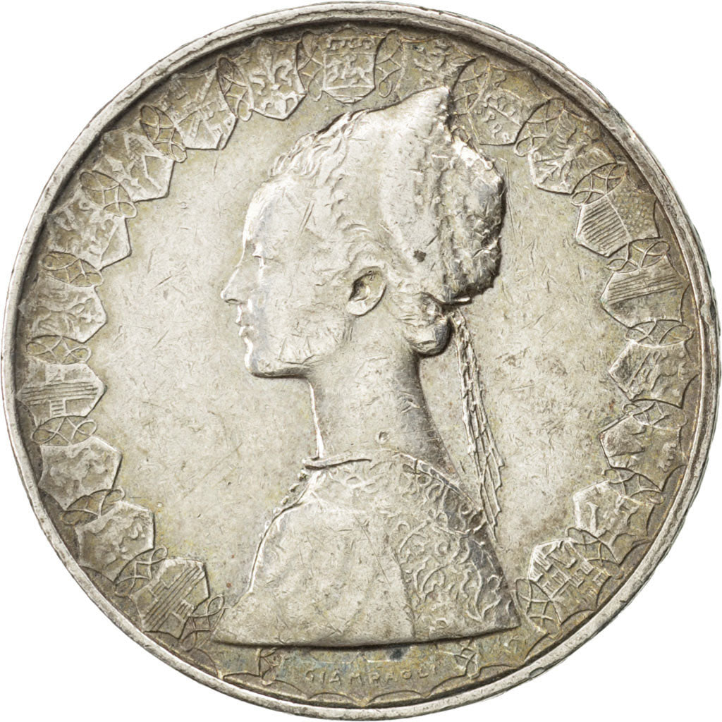 ITALY, 500 Lire, 1960, Rome, KM #98, EF(40-45), Silver, 29.3, 10.96