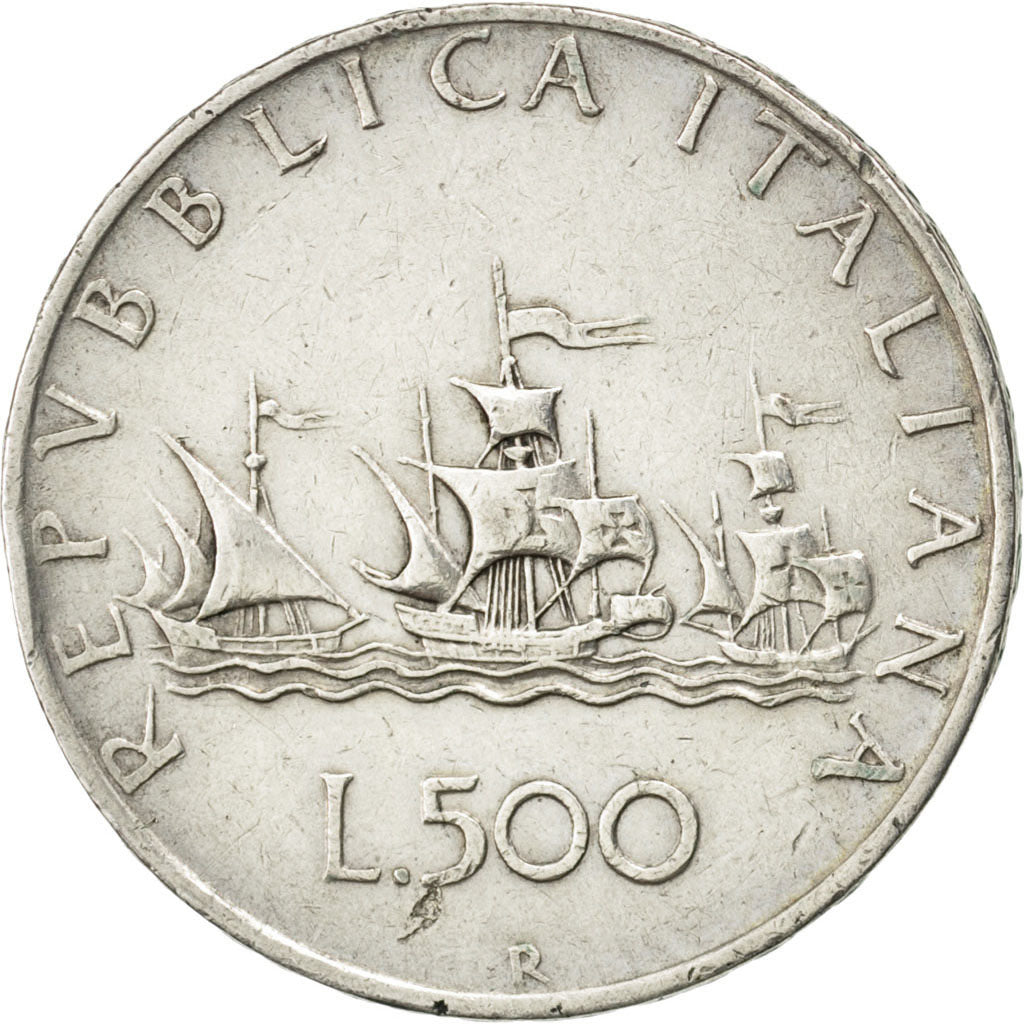 ITALY, 500 Lire, 1960, Rome, KM #98, EF(40-45), Silver, 29.3, 10.96