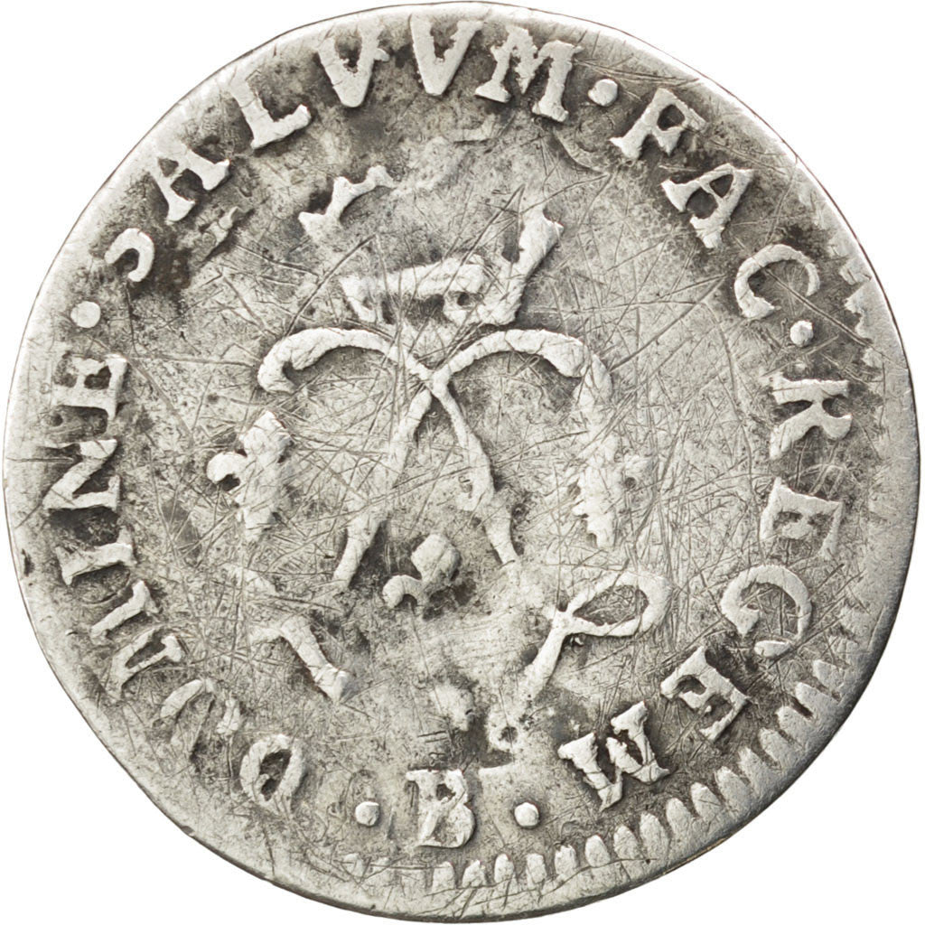 Monnaie, France, Louis XIV, 4 Sols aux 2 L, 4 Sols 2 Deniers, 1692, Rouen, TB