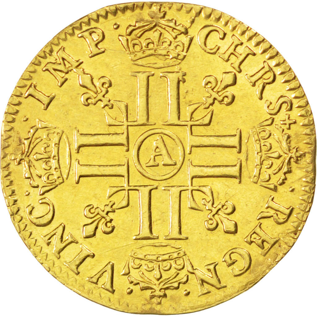 FRANCE, 1/2 Louis d'or, 1/2 Louis D'or, 1643, Paris, KM #101, AU(50-53), Gold,..