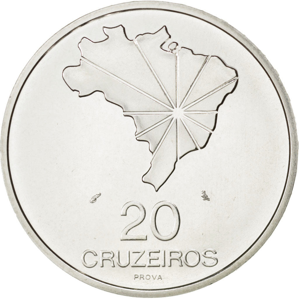 BRAZIL, 20 Cruzeiros, 1972, KM #Pr6, MS(65-70), Silver, 18.05