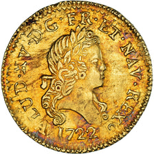 Moneta, Francja, Louis XV, louis d'or aux 2 L, 1722, Tours, réformé